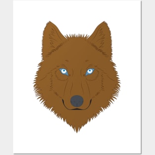 Brown wild wolf Posters and Art